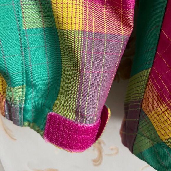 The North Face Women Jacket Size Large Colorblock Hooded Plaid Outdoor Y2K Core - Picture 8 of 16